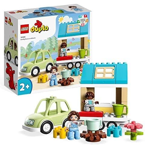 41% DESCUENTO LEGO Duplo Casa Familiar con Ruedas y Coche de Juguete, Juego de Aprendizaje para Mejorar Motricidad Fina, Regalos para Niños y Niñas de 2 Años 10986