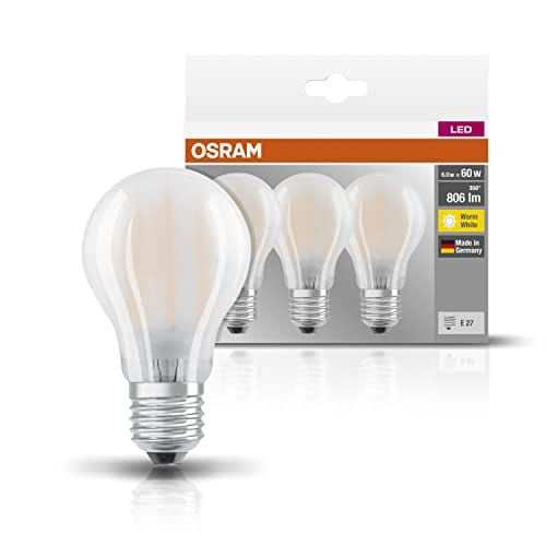 59% DESCUENTO Osram 819351 Bombilla LED E27, 7 W, Blanco, 3 Unidad (Paquete de 1), 3