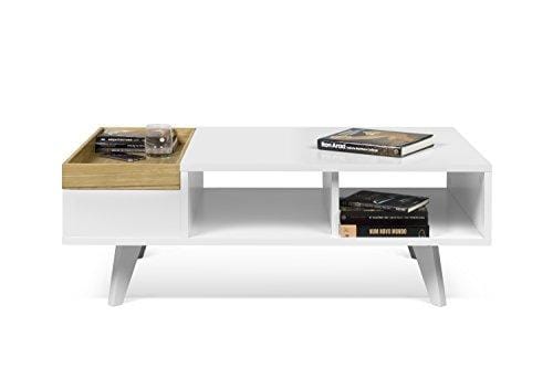 Symbiosis TemaHome 9003.627811 Mesa de salloto platô, Madera, Blanco, 110 x 65 x 39 cm