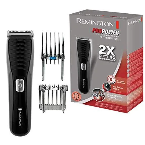 44% DESCUENTO Remington Máquina de Cortar Pelo Pro Power Precision Steel, Cortapelos con Cable e Inalámbrico, Cuchillas de Acero, 2 Peines Ajustables, 40 min Autonomía, Indicador LED Carga HC7110