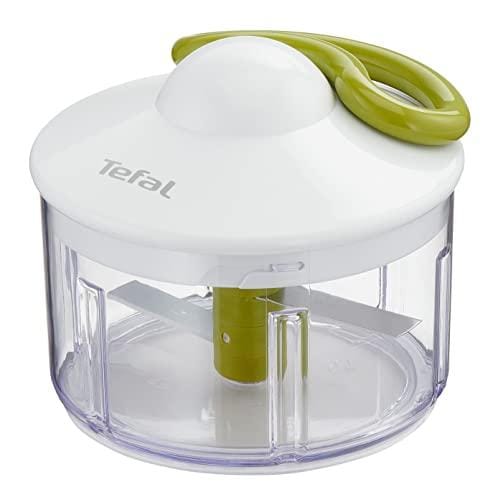 49% DESCUENTO Tefal Fresh Kitchen 5 segundos K13304 picadora manual,picado grueso,medio y fino,dos cuchillos independientes y patentados,sin electricidad,base antideslizante,Color Blanco Y Verde,500 ml+2cuchillas
