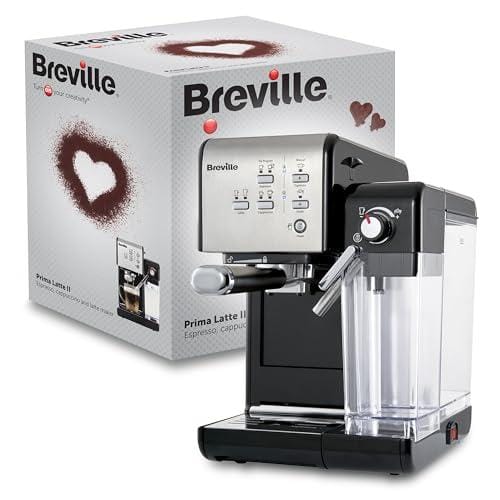 OFERTÓN SUPREMO 70% DESCUENTO Breville Máquina de café y espresso PrimaLatte II | Bomba italiana con 19 bar | apta para café en polvo o monodosis | Espumador de leche automático integrado | Plata / rojo | VCF108X