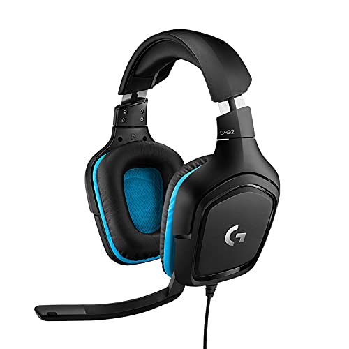 50% DESCUENTO Logitech G432 Auriculares Gaming con Cable, Sonido 7.1 Surround DTS:X 2.0, Transductores 50mm USB y Jack Audio 3.5mm, Micrófono Volteable, Peso Ligero, PC/Mac/Xbox One/PS4/Switch Azul/Negro