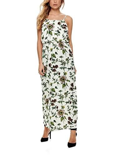 77% DESCUENTO Only Mujer Onlwinner Sl Maxidress Noos Wvn Vestido, Multicolor (Cloud Dancer/Botanical), 40