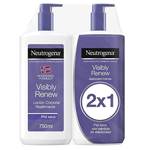 41% DESCUENTO Neutrogena Fórmula Noruega Loción Visiblemente Reafirmante (pack de 2 x 750 ml), crema hidratante corporal para todo tipo de piel, loción corporal con Glicerina y Minerales de Procolágeno