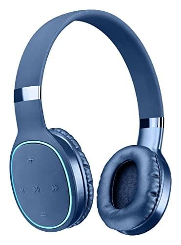 OFERTÓN SUPREMO 66% DESCUENTO AQL Kosmos 2 | Auriculares Bluetooth estéreo de Alta fidelidad con Diadema Ajustable 16 Horas de Tiempo de reproducción y 15 Minutos de Carga rápida Control Remoto con micrófono Azul