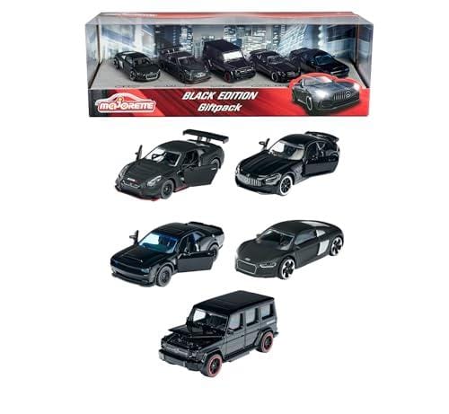 46% DESCUENTO Majorette Black Edition (set de 5) Set de regalo de coches, 5 coches de juguete negros (7,5 cm) con ruedas giratorias, modelos de vehículos para niños a partir de 3 años. (212053174)