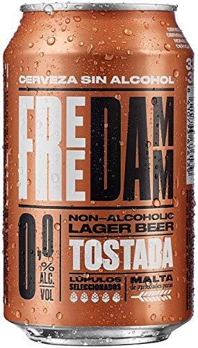 Free Damm Cerveza Sin Alcohol con Matices de Maltas Tostadas, 24 Latas x 33cl