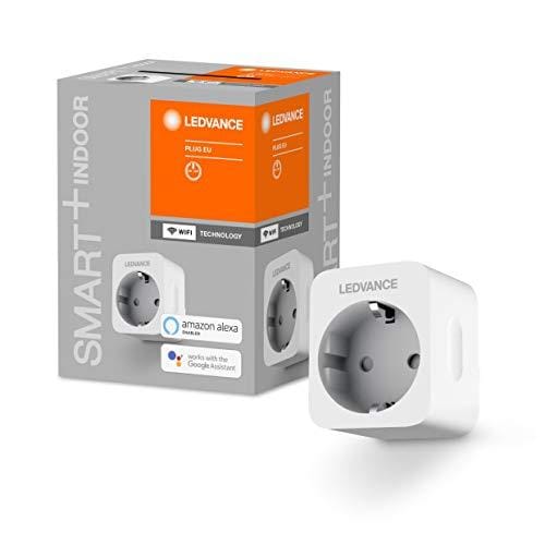 49% DESCUENTO LEDVANCE Smart + enchufe conmutable para WiFi, con medición de potencia, compatible con Google y Alexa Voice Control, control a través de control remoto posible, paquete de 1