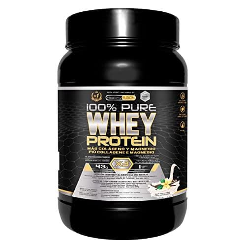 BUENA OFERTA 25% DESCUENTO Healthy Fusion Whey Protein | Proteína whey pura con Colágeno + Magnesio | Tonifica y aumenta la masa muscular | Mejora tus entrenamientos | 1000g de proteína (Vainilla)
