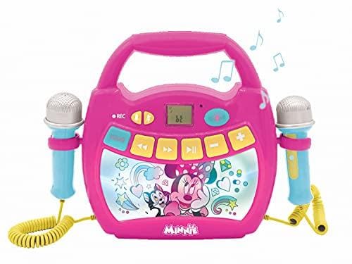 DESCUENTAZO 62% DESCUENTO LEXIBOOK Disney Minnie Reproductor de música de Karaoke portátil para niños Micrófonos, Efectos de luz, Bluetooth, Grabación y Cambio de Voz, Baterías Recargables
