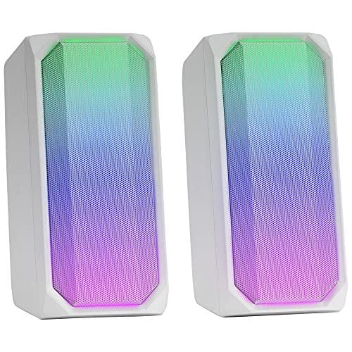 DESCUENTAZO 56% DESCUENTO Mars Gaming MSRGBW, Altavoz Bluetooth Potente 15W, RGB Full Mesh, 2 Drivers Activos, Blanco