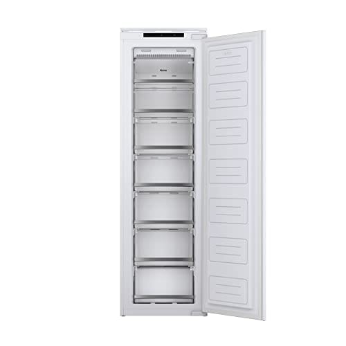 OFERTÓN SUPREMO 74% DESCUENTO Haier UP 55 Series 6 HFE 172 NF, Congelador Vertical Integrable, 1 Puerta, Capacidad 200L, Ancho 54CM, No Frost, 7 Cajones, Digital, Puerta Reversible, Convertible Side by Side, Clase F, Blanco