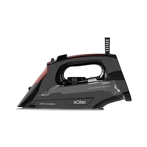 60% DESCUENTO Solac Solution PV2490 Plancha de vapor con 3000W, golpe de vapor 200g/min, regulador vapor y temperatura, suela cerámica, función spray, doble sistema anti cal, auto limpieza, depósito 290ml