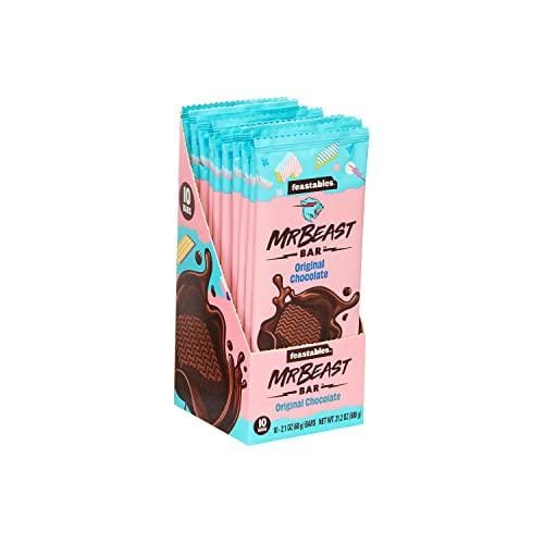 DESCUENTAZO 63% DESCUENTO Feastables MrBeast Chocolate Bars/Barras de chocolate (10 x 60 g) El regalo de chocolate para la verdadera bestia (Original Chocolate)