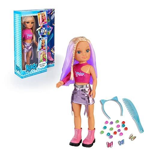 68% DESCUENTO Nancy Hair Colour Challenge, el Pelo de la muñeca Cambia de Color, hasta 5 Tonos Diferentes, con Peine y Accesorios, Diadema, Pinzas y Bolitas para Jugar a peinar, Famosa (700017337)