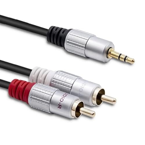 Qoltec 52339 Cable 2XRCA Mini Jack 3.5MM Macho 1M Negro