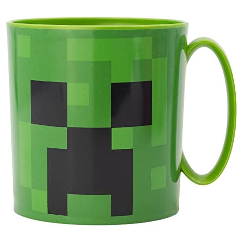Taza infantil de plástico reutilizable para microondas de 390 ml de Minecraft