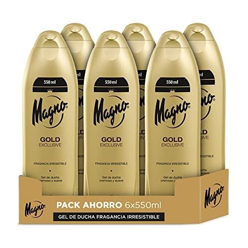Magno Gel de Ducha Gold pack de 6 de 550ml (3.300ml) – Fragancia seductora – Ofrece cremosidad y suavidad