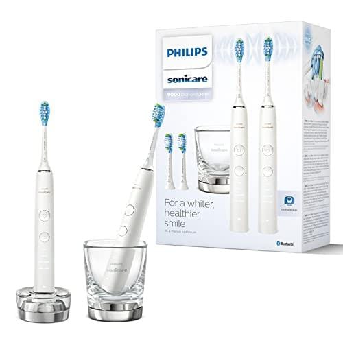 DESCUENTAZO 56% DESCUENTO Philips Sonicare DiamondClean Serie 9000 Pack doble de cepillos de dientes eléctricos sónicos, dientes y encías más limpias, conectados con App, en blanco (modelo HX9914/62)