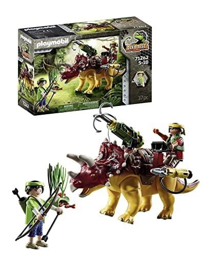 57% DESCUENTO PLAYMOBIL Dino Rise 71262 Triceratops, La Armadura del Dinosaurio es acoplable, cañón móvil con garfio, Juguete para niños a Partir de 5 años
