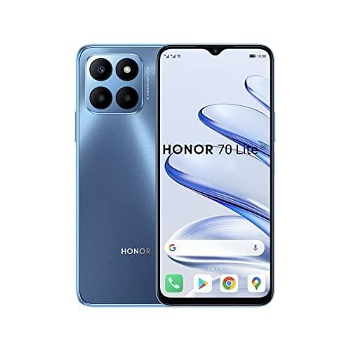 DESCUENTAZO 46% DESCUENTO HONOR 70 Lite 5G, Smartphone con Pantalla FullView de 6,5″ 90 Hz, Triple cámara de 50 MP, Gran Batería de 5000 mAh, Turbo RAM 4+3GB, Gran Almacenamiento de 128GB, Android 12, Dual SIM, Blue