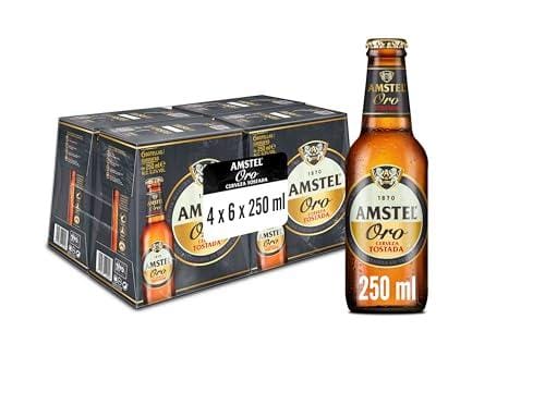 26% DESCUENTO Amstel Oro Cerveza Tostada, Caja 4 Packs Botella, 6 x 25 cl
