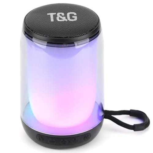 DESCUENTAZO 53% DESCUENTO Aceshop Altavoz Bluetooth, Altavoz Bluetooth inalámbrico portátil con Luces LED RGB Bluetooth 5.3 Mini Altavoz Bluetooth con Radio,TWS Stereo Pairing, micrófono Incorporado, Tarjeta SD para el hogar