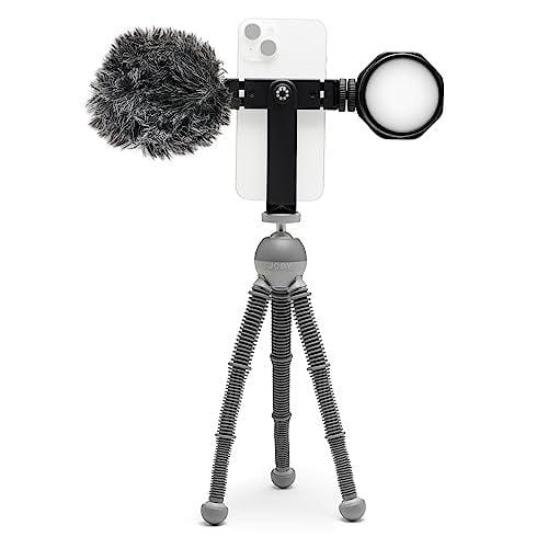JOBY Beamo Reel Creator Kit Trípode Flexible con Soporte para Teléfono GripTight 360, Wavo Mobile y Beamo Reel para Smartphone, Cámara Compacta sin Espejo (JB01862 BWW)