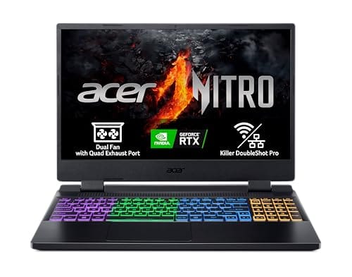 Acer Nitro 5 AN515 58 Ordenador Portátil Gaming 15.6″ Full HD IPS 144Hz (Intel Core i9 12900H, 16GB RAM, 1TB SSD, NVIDIA GeForce RTX 4060, Sin Sistema Operativo) Color Negro Teclado QWERTY Español