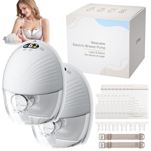 OFERTÓN SUPREMO 66% DESCUENTO Geegear Sacaleches Electricos, Manos Libres Sacaleches, Extractores de Leche Materna con 3 modos y 9 potencias, pantalla LED, Manos Libres de diseño a prueba de fugas,Ultra Silenciosa (2Packs, Blanco)