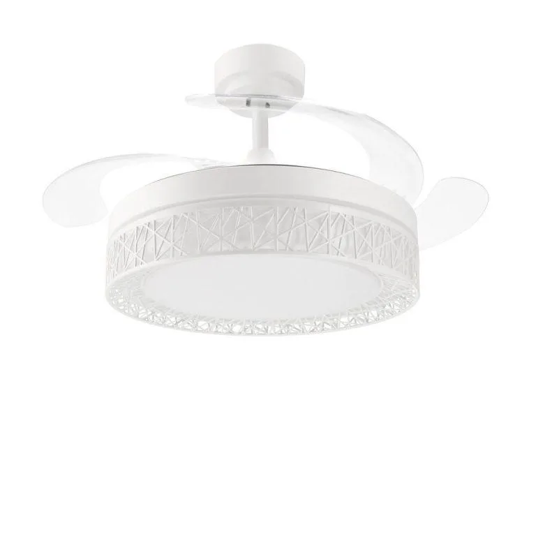 IluminaShop – Ventilador de Techo LED Blanco 36W DC – Ultra Silencioso con Mando a Distancia y Palas Retractiles y 6 Velocidades | Miravia