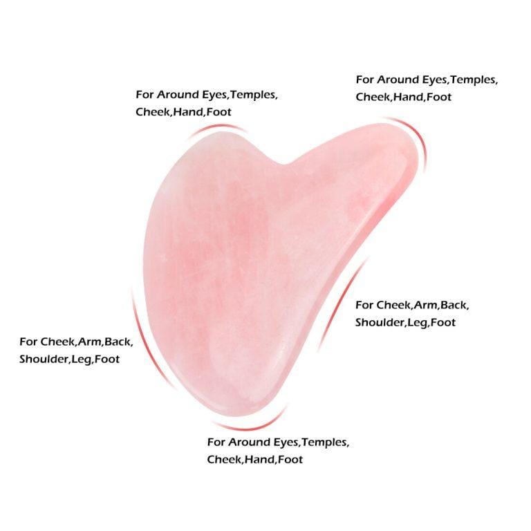 Rosa Cuarzo rosa Jade Masajeador Rodillo Gouache Raspador Conjunto Piedra de cristal natural Gua Sha Tablero Cabezas dobles Rodillo facial Cuidado de la piel Herramientas de belleza para el cuerpo de la cara | Miravia