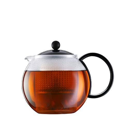 DESCUENTAZO 60% DESCUENTO Bodum Tetera de émbolo, Acero Inoxidable,Cristal, Negro, Centimeters