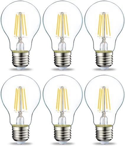 35% DESCUENTO Amazon Basics Bombilla LED E27 Edison, de 4.3 W (equivalente a 40 W), filamento transparente, no regulable, paquete de 6