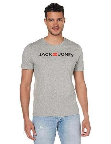 20% DESCUENTO Jack & Jones Jjecorp Logo tee SS Crew Neck Noos T Shirt, Light Grey Melange, XL para Hombre