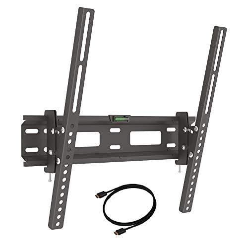 Barkan Soporte de Pared inclinable para TV de 13 a 60 Pulgadas + Cable HDMI de 6 pies, hasta 88 Libras, Negro