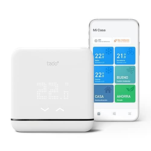45% DESCUENTO tado° Mando Aire Acondicionado Universal Inteligente V3+, Control digital app, clima interior óptimo, ahorra energía, fácil instalación, compatible con dispositivos Alexa, Siri y Google Assistant