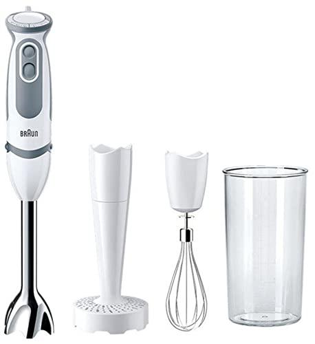 DESCUENTAZO 58% DESCUENTO Braun Minipimer 5207 Batidora de Mano, 1000 W, 21 Velocidades y Función Turbo, Campana Anti salpicaduras, Powerbell Plus, Easy Click, Incluye Varillas, Pasapuré, Vaso Medidor de 600 ml, Blanco