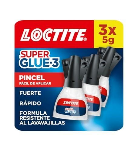 31% DESCUENTO Loctite Super Glue 3 Pincel (pack de 3 tubos x 5 g), pegamento transparente con pincel, adhesivo universal de triple resistencia, con fuerza instantánea y de fácil uso