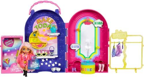 73% DESCUENTO Barbie Extra Minis Boutique Set de Juego portátil con muñeca pequeña y Accesorios y Looks de Moda, Juguete +3 años (Mattel HHN15)