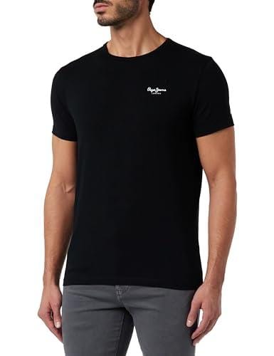 40% DESCUENTO Pepe Jeans Original Basic 3 N Camisetas, Negro (Black), M para Hombre