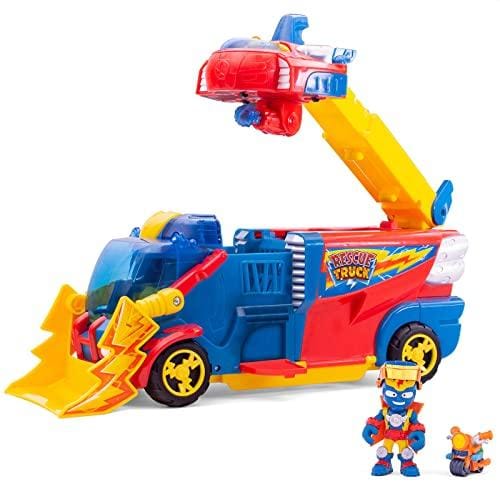 50% DESCUENTO SUPERTHINGS Rescue Truck, Camión de Rescate de Superthings con Escalera y Nave, Incluye 1 Kazoom Kid y 1 SuperThing