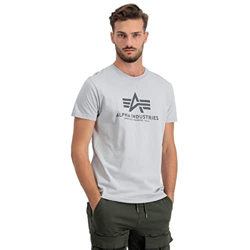 30% DESCUENTO ALPHA INDUSTRIES Basic T Shirt Camiseta, Pastel Grey, M para Hombre