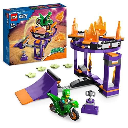 30% DESCUENTO LEGO 60359 City Stuntz Desafío Acrobático: Rampa y Aro, Juguete 2 en 1, Moto de Dinosaurio, Mini Figura de Piloto, Regalo de Cumpleaños para Niños y Niñas de 5+ Años