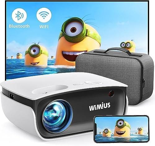 40% DESCUENTO Mini Proyector, 18000 Lúmenes Proyector Portátil WiFi Bluetooth Full HD 1080P 4K Soporte Función Zoom 50%, Proyector Móvil Cine en Casa para iOS/Android/USB/TV Stick/PS5/Exterior