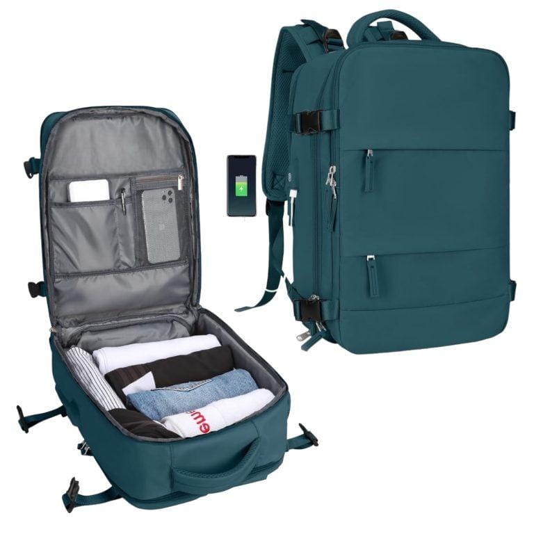 Mochila de Viaje para Cabina de Avión 45x36x20 para Vueling, EasyJet, Ryanair | Equipaje de Mano Impermeable y Espaciosa con Compartimento para Zapatos y Puerto USB| Mochila Antirrobo Multifuncional para Viajes y Escapadas ( 2210-002 TOP 2499 ) | Miravia