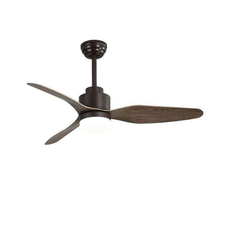 Akunadecor – Ventilador de techo con 3 aspas modelo Gerona color marron, tecnologia led Integrada 18w 2350 lumenes con 3 temperaturas y Memoria De Color, mando a distancia incluido con temporizador de apagado. Muy silencioso. | Miravia