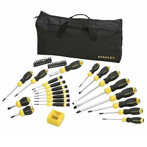 42% DESCUENTO Stanley STHT0 62113 Juego de 42 destornilladores con bolsa de nylon, Portapuntas + Puntas + Magnetizador, Punta del mango lisa, Destornillador de acero cromado