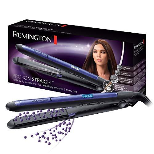 51% DESCUENTO Remington Plancha de Pelo Pro Ion,Tecnología Iónica Triple Antiencrespamiento,Placas Flotantes Extralargas Cerámica Avanzada,9 Temperaturas hasta 230°C Función Turbo y Memoria, Negro S7710